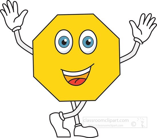 polygon shape cartoon character octagon clipart