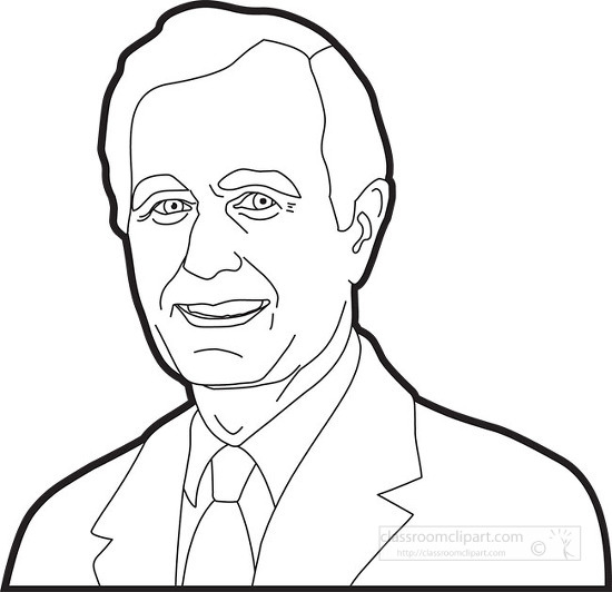 president george h w bush outline clipart