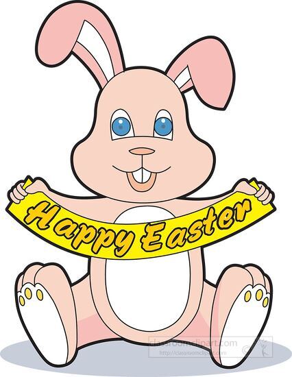 rabbit holding easter banner