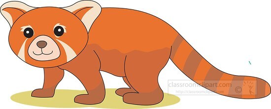 red panda with long tail clipart