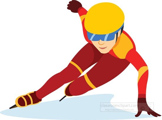 short track speed skating winter sports clipart