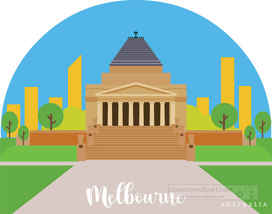 shrine of remembrance monument melbourne australia clipart