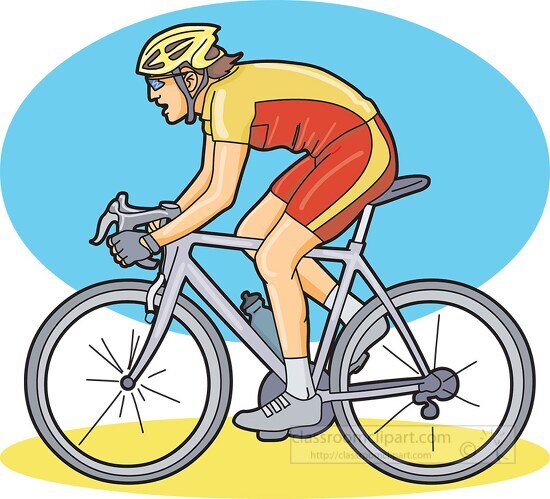 side view of man cycling in bike race