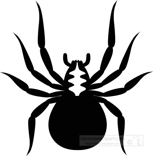 silhouette clipart of brown spider