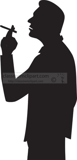 Silhouette of a Man Smoking