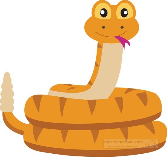 smiling cartoon style rattlesnake clipart