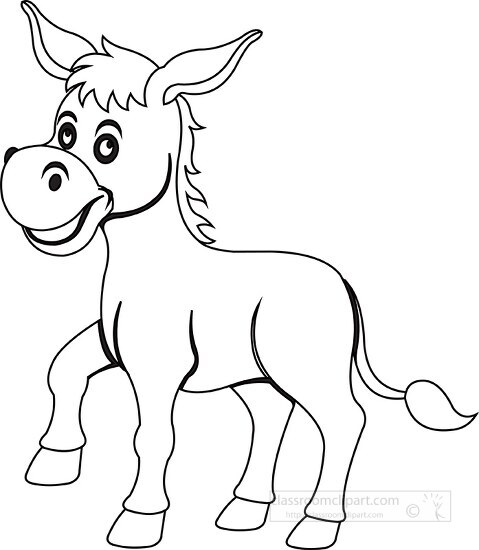 smiling happy donkey clipart