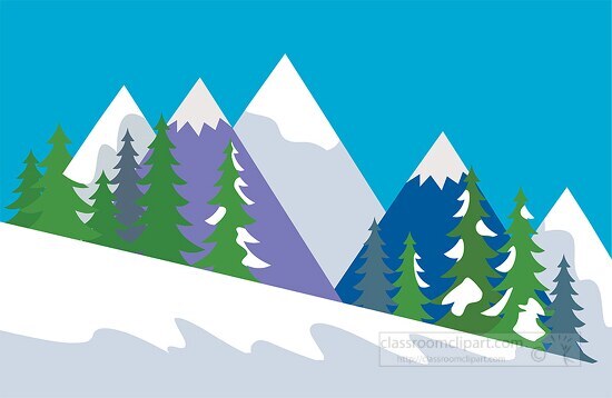 snow covered mountains clipart