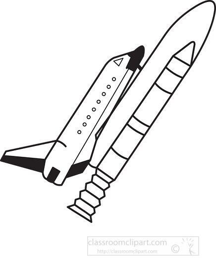 space shuttle technology black outline clipart