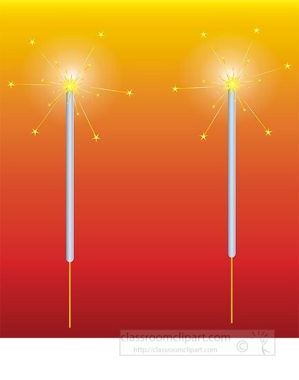 sparklers fourth july celebration clipart