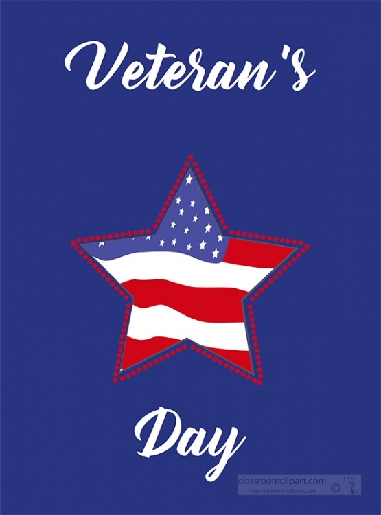 star with flag veterans day clipart