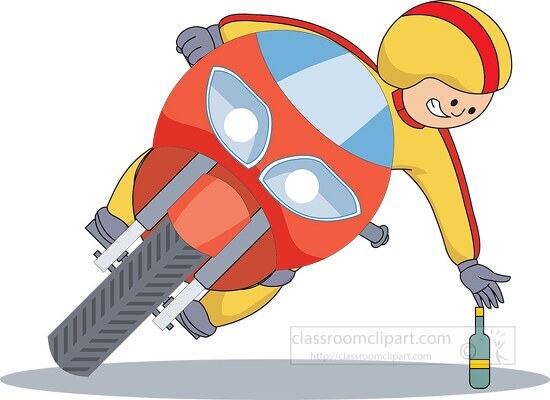 stuntman riding motorcycle clipart