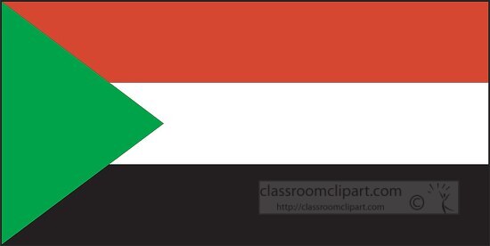 Sudan flag flat design clipart