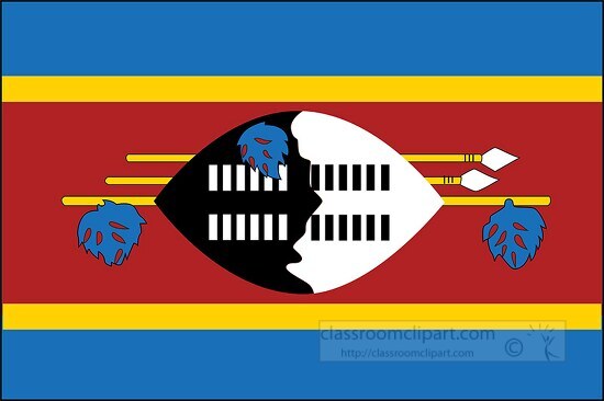 Swaziland8 flag flat design clipart