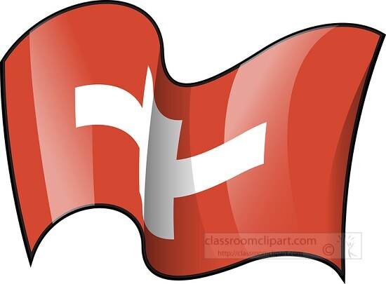 Switzerland wavy country flag clipart