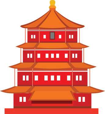 temple style pagoda asia clipart