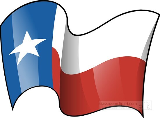 texas state flag waving clipart