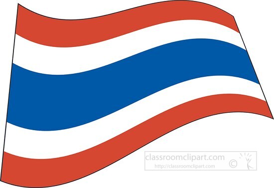 Thailand flag flat design wavy clipart