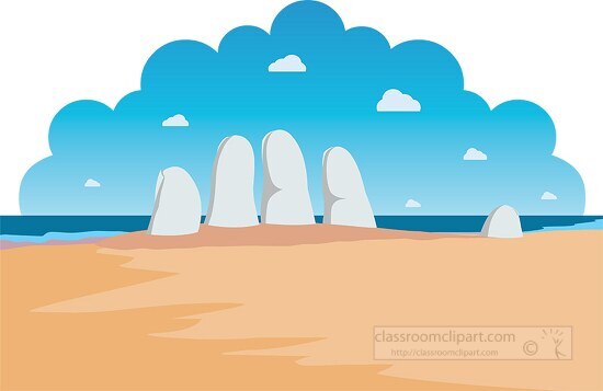 the hand of punta del este uruguay clipart