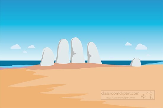 the hand of punta del este uruguay clipart