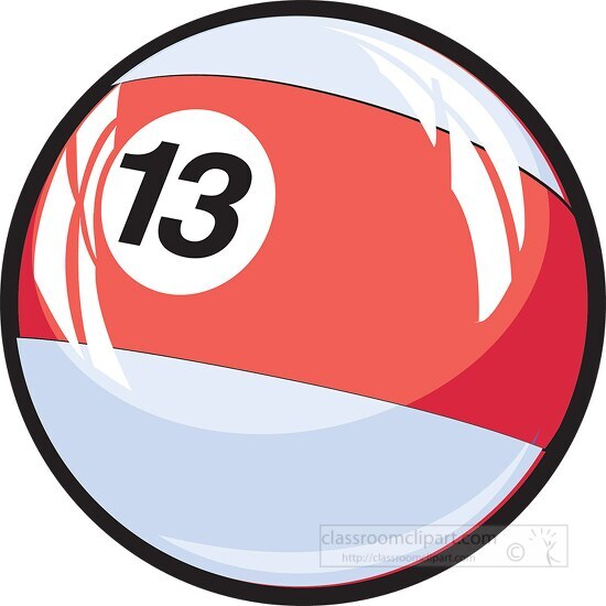 thirteen number billard ball clipart