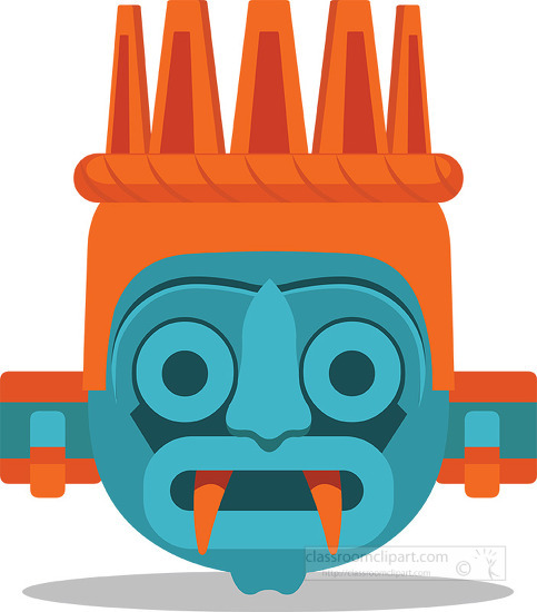 tlaloc god of rain and fertility on ceramic vessel aztec clipart