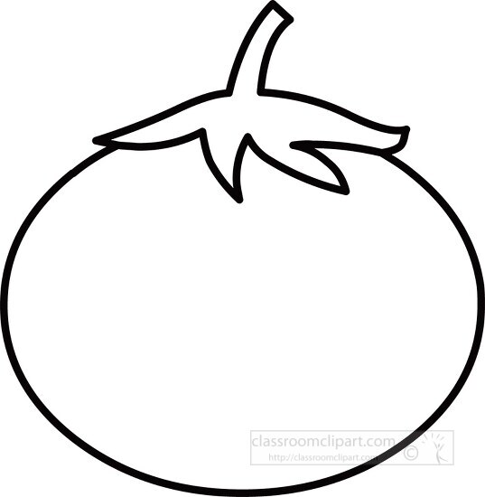 tomato black white outliine clipart 720