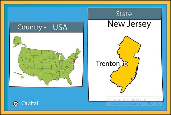 trenton new jersey state us map with capital