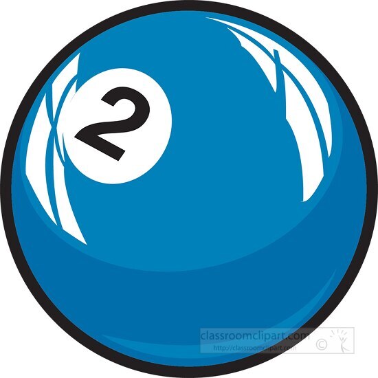 two number billard ball clipart