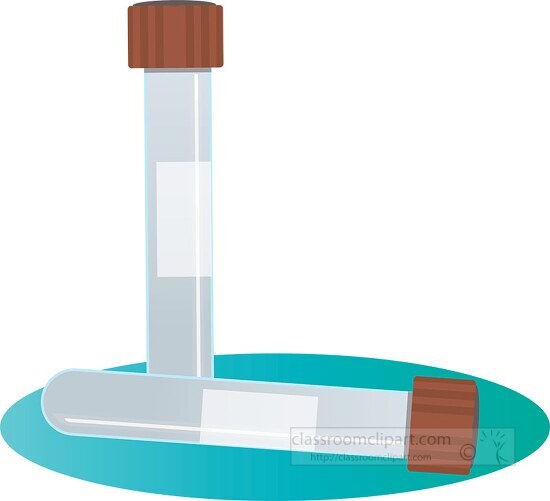 two science vials with lids vector clipart