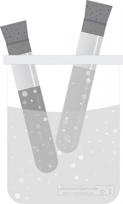 two test tubes in a beaker vector gray color