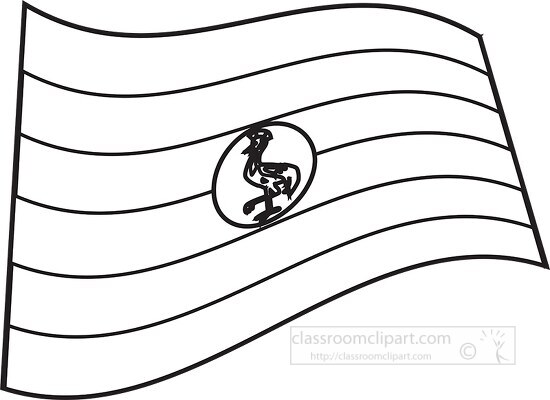 Uganda wavy flag black outline clipart