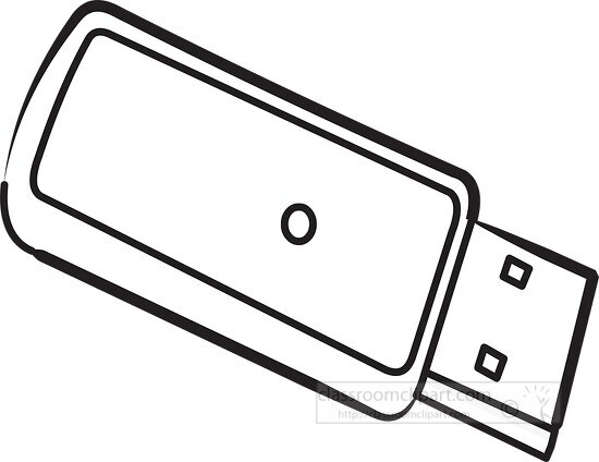 usb drive black outline clipart