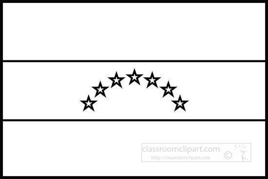 Venezuela wavy flag black outline clipart