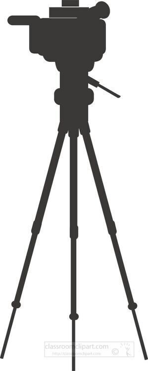 video camera on tripod silhouette clipart