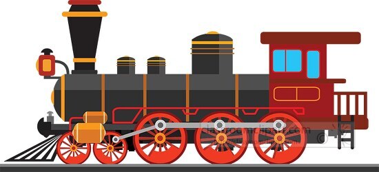 vintage steam locomotive train transportation clipart