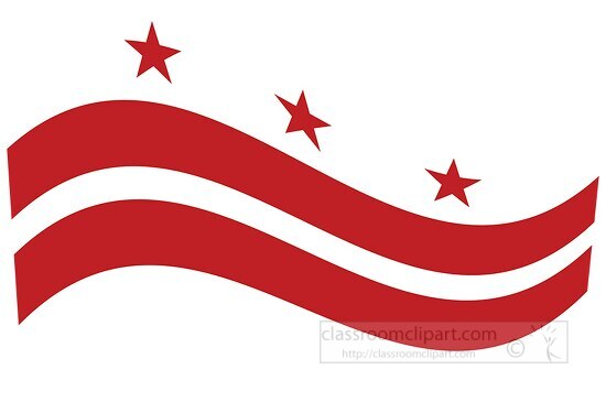 washington dc flat design waving flag