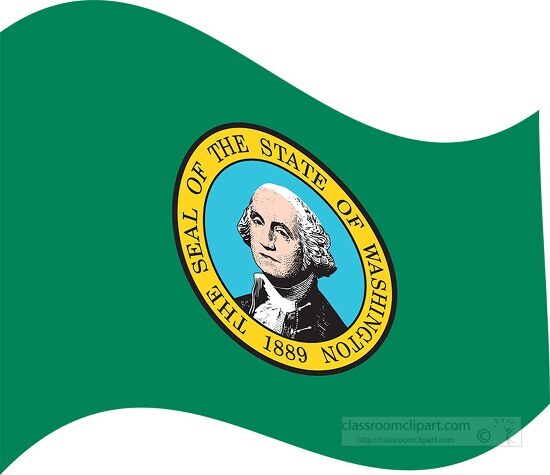 washington state flat design waving flag