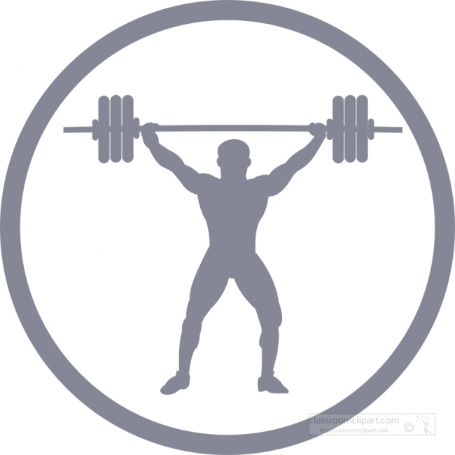 weightlifting barbells silhouette gray clipart image