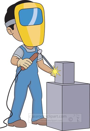 welder holding blow torch clipart