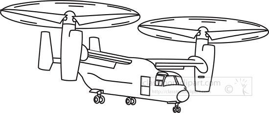 white black outline 22 osprey helicopter clipart