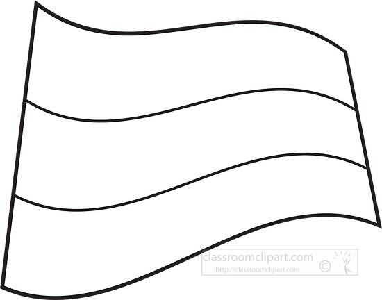 Yemen wavy flag black outline clipart