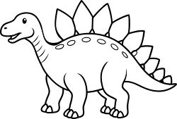  outline image of a Stegosaurus dinosaur clipart
