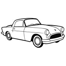 1955 Ford Thunderbird in outline