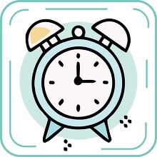 alarm clock blue line icon