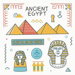 ancient egypt doodle style clipart