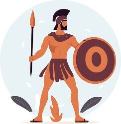 ancient warrior with a spear and shield