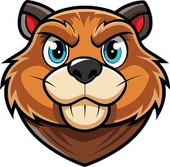 angry beaver face with sharp teeth furrowed brow