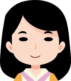 asian girl smiling with short black hair