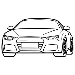 audi rs7 sportback black outline drawing clipart